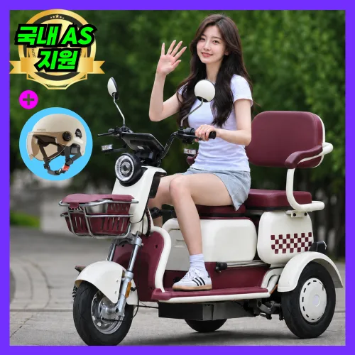 메머드텍 노인 전동차 삼륜 전동 스쿠터 등하원 전기 바이크 출퇴근 어르신 세발 오토바이, 샌드 베이지, 48V 800W - 20A 리튬배터리