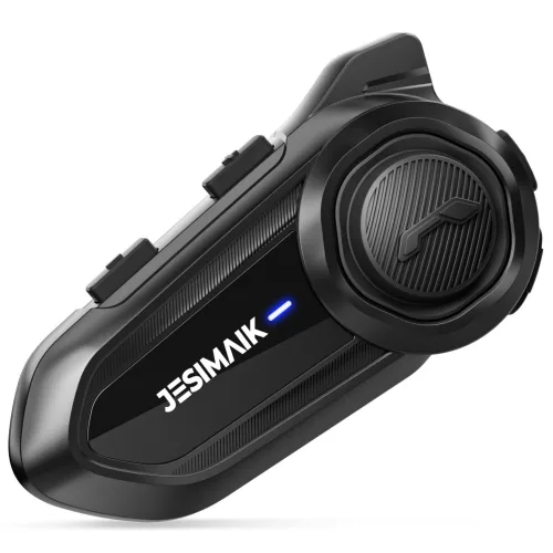 JESIMAIK R18 Lite 오토바이 헬멧 블루투스 헤드셋 헬멧용 이어폰 2인 통화 Bluetooth 5.2 FM 라디오 IP67 방수방진 소음제거 HIFI, 블랙