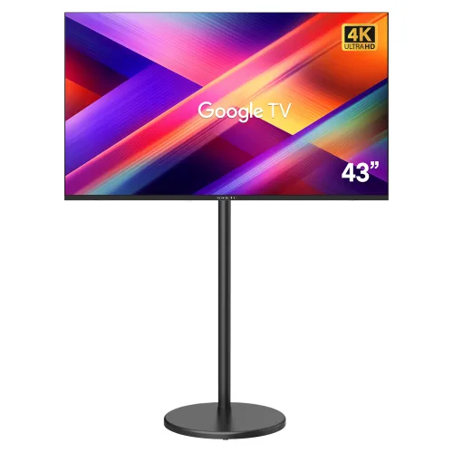 와이드뷰 4K UHD 블랙에디션 구글 스마트TV + V3 유압식 삼탠바이미 스탠드 세트, 109cm(43인치), WGE43UT1(TV), EKWBYME78B(스탠드), 이동형 스탠드, 고객직접설치