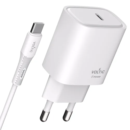 볼틱 초고속 충전기 C타입 45W + C to C 60W 케이블, 화이트, 1개