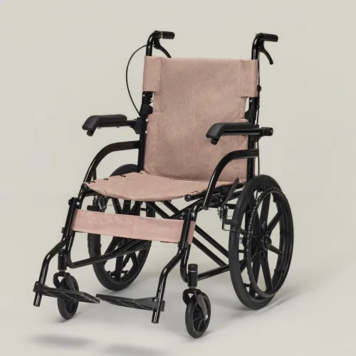 [의료기기] 비유알휠스 (BURWHEELS) 손잡이 폴딩 접이식 수동 휠체어 12.5kg BUR-W1003M, 1개, BUR-W1003M