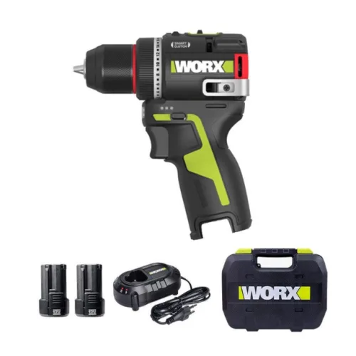 웍스 WORX 충전 임팩트드라이버 WU132X 임팩 드릴 12V 무선 브러쉬리스 전동드릴 2.0Ah 배터리2개 충전기 하드케이스 풀세트 가정용 가구조립, 1개