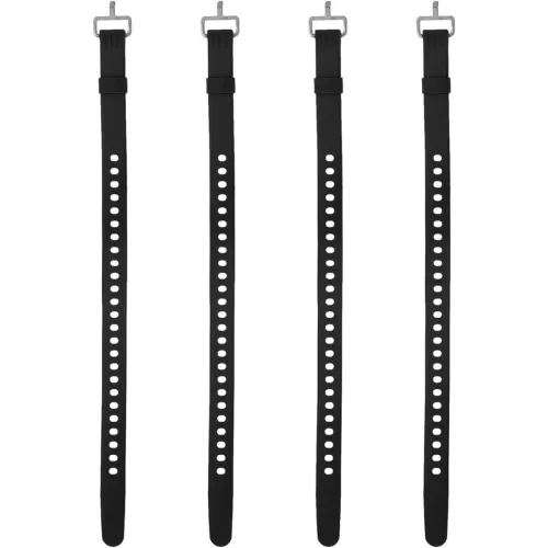 호환용 4피스 실리콘 타이 다운 스트랩, 50cm 다용도 착용 가능한 실리콘 고정 스트랩, 금속 버클 포함, 러기지 바인딩과 호환