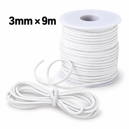 롤 가죽끈 세무끈 스웨이드 포장끈 3mm x 9m, 1개, 9m, 화이트