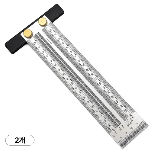 아띠꼴로 오차제로 목공 눈금자 직각자 연귀자 눈금T자200mm, 2개
