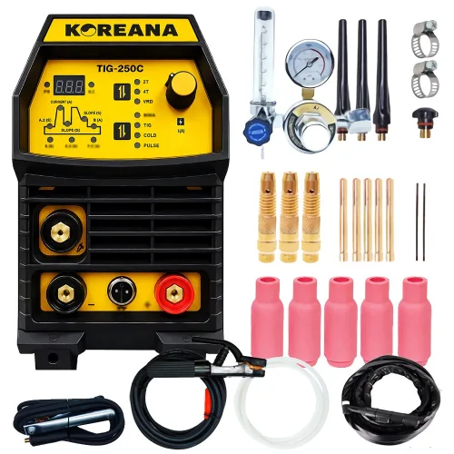 코리아나 TIG-250C 용접기 인버터 콜드 TIG 알곤 용접기 휴대용 가정용 아크겸용 디지털용접기, 1개, TIG-250C